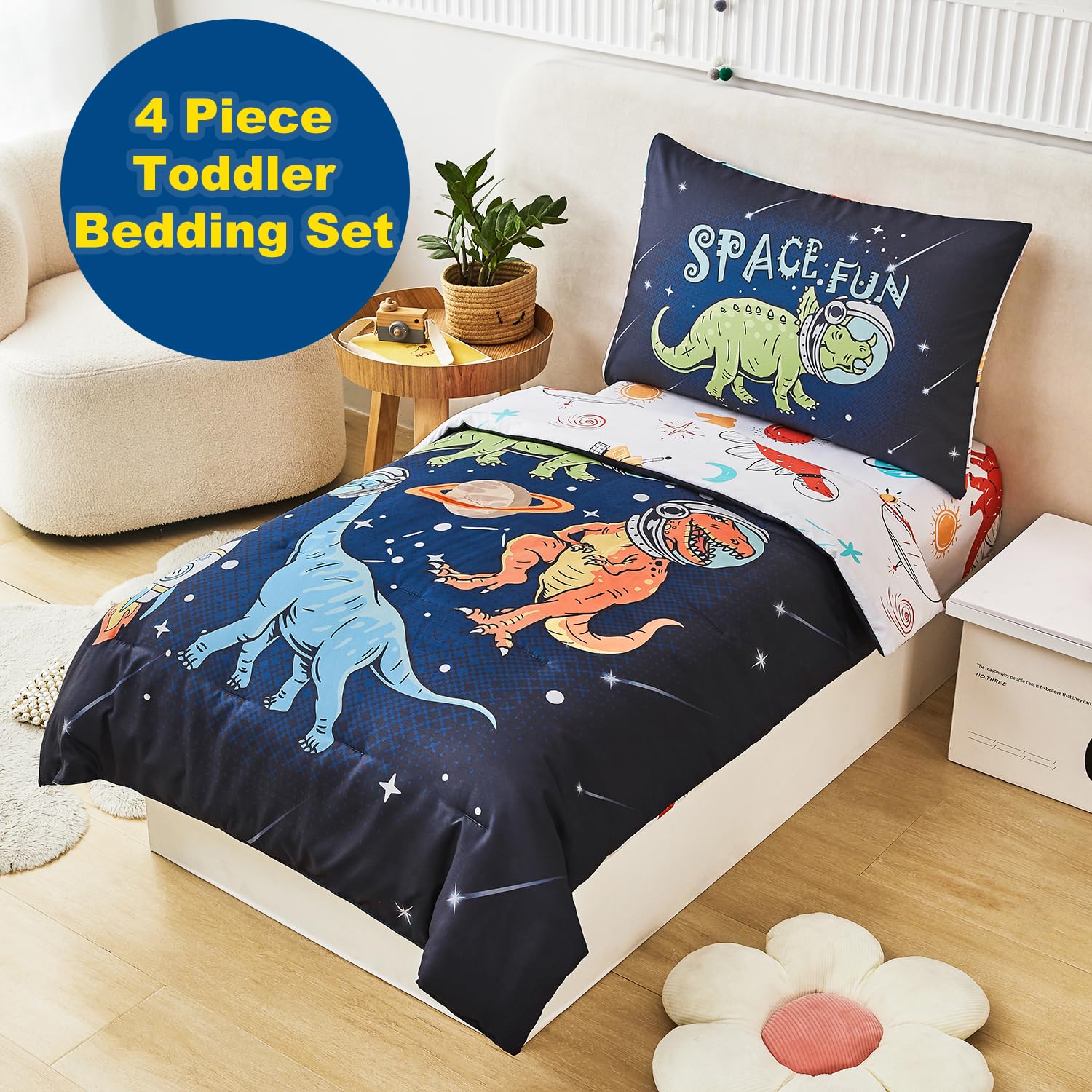 URBONUR space dinosaur pattern design highlights bright colors for imaginative play