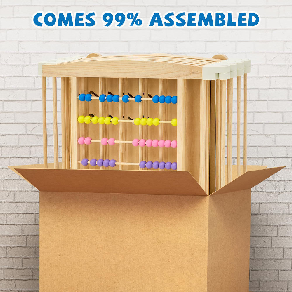 UREDISO playpen measures 63 by 63 inches for a roomy safe zone.