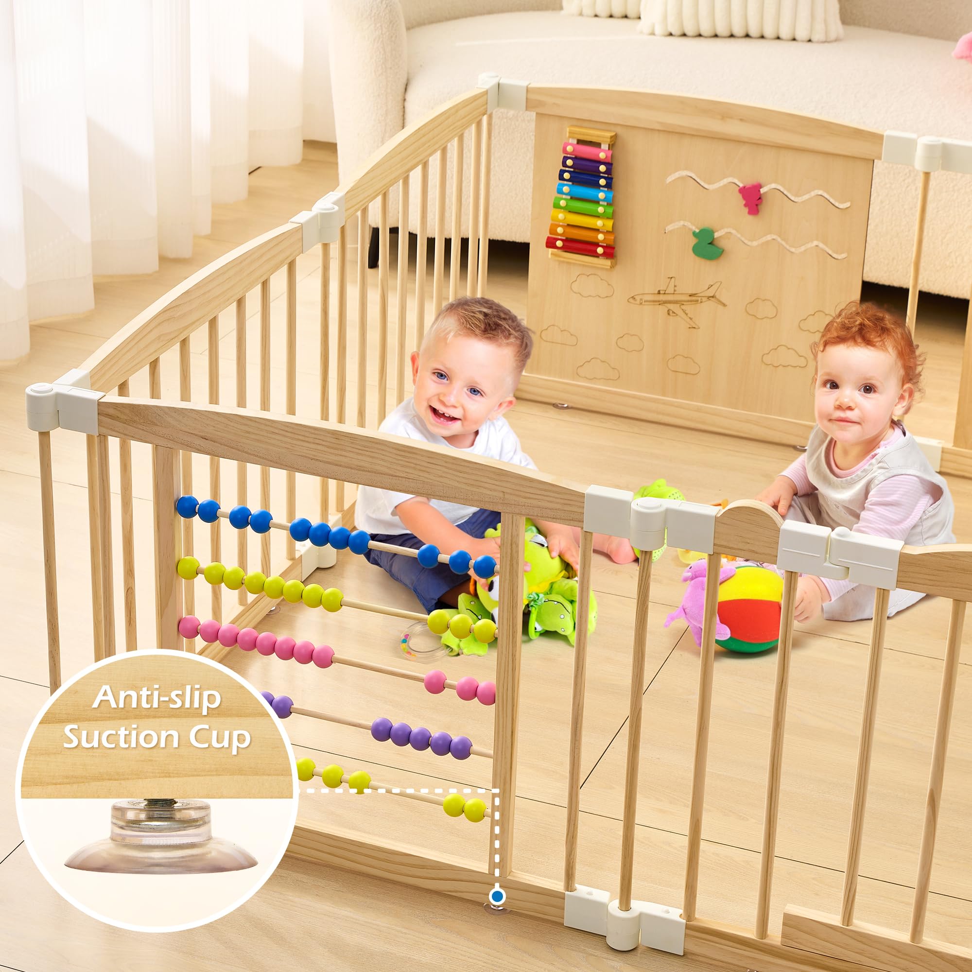 UREDISO playpen door lock ensures secure entry for toddlers.