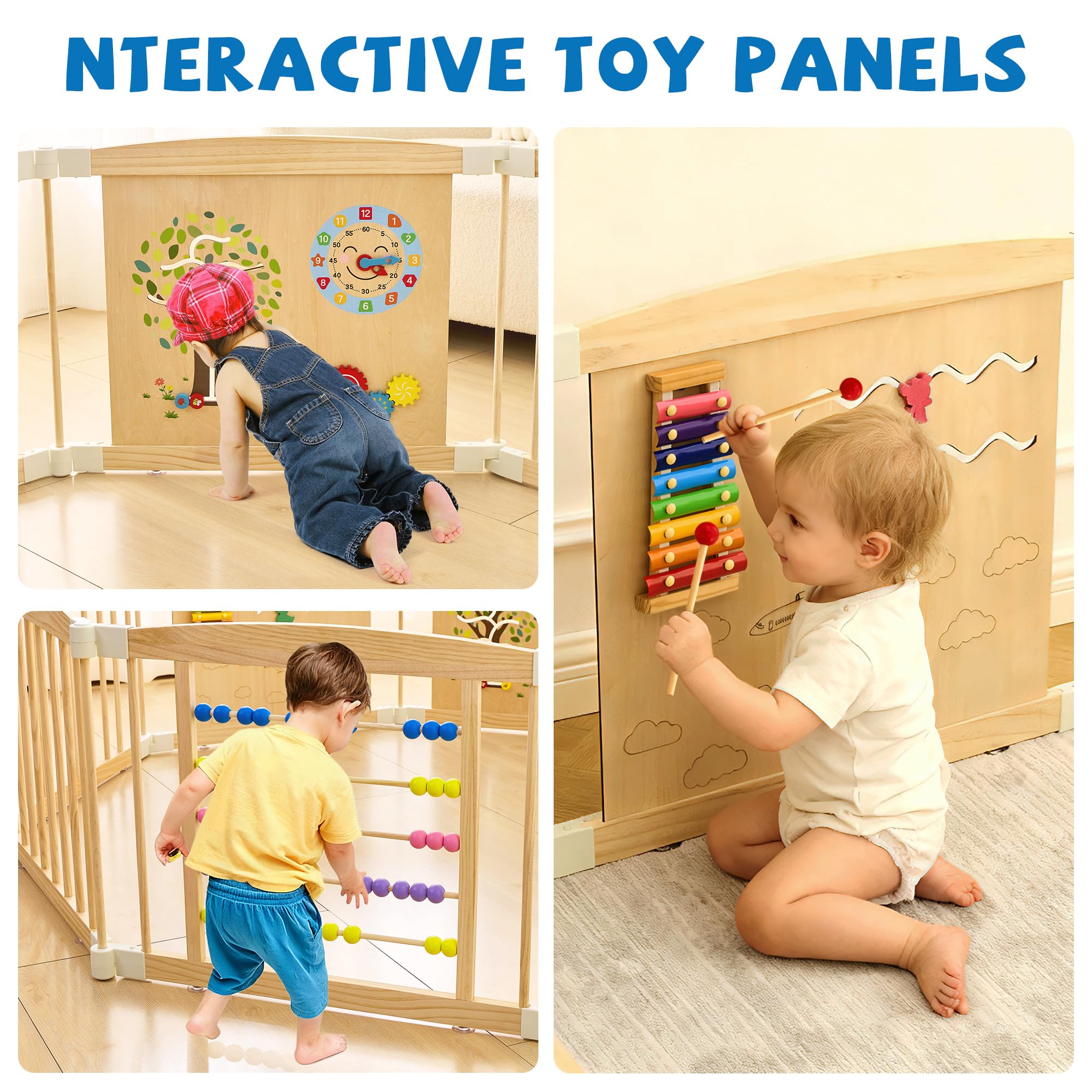 UREDISO foldable playpen stores compactly for space-saving living spaces.