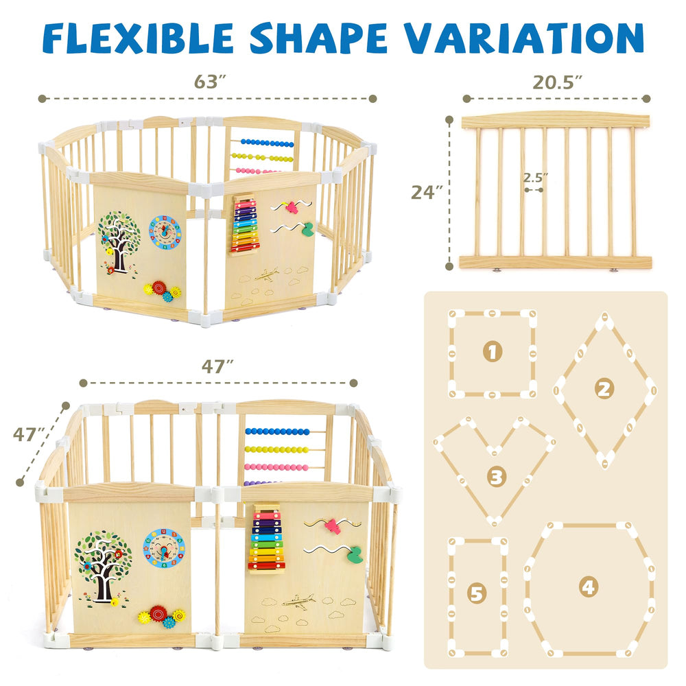 UREDISO playpen gate closed, secure door lock ensures safe access for toddlers