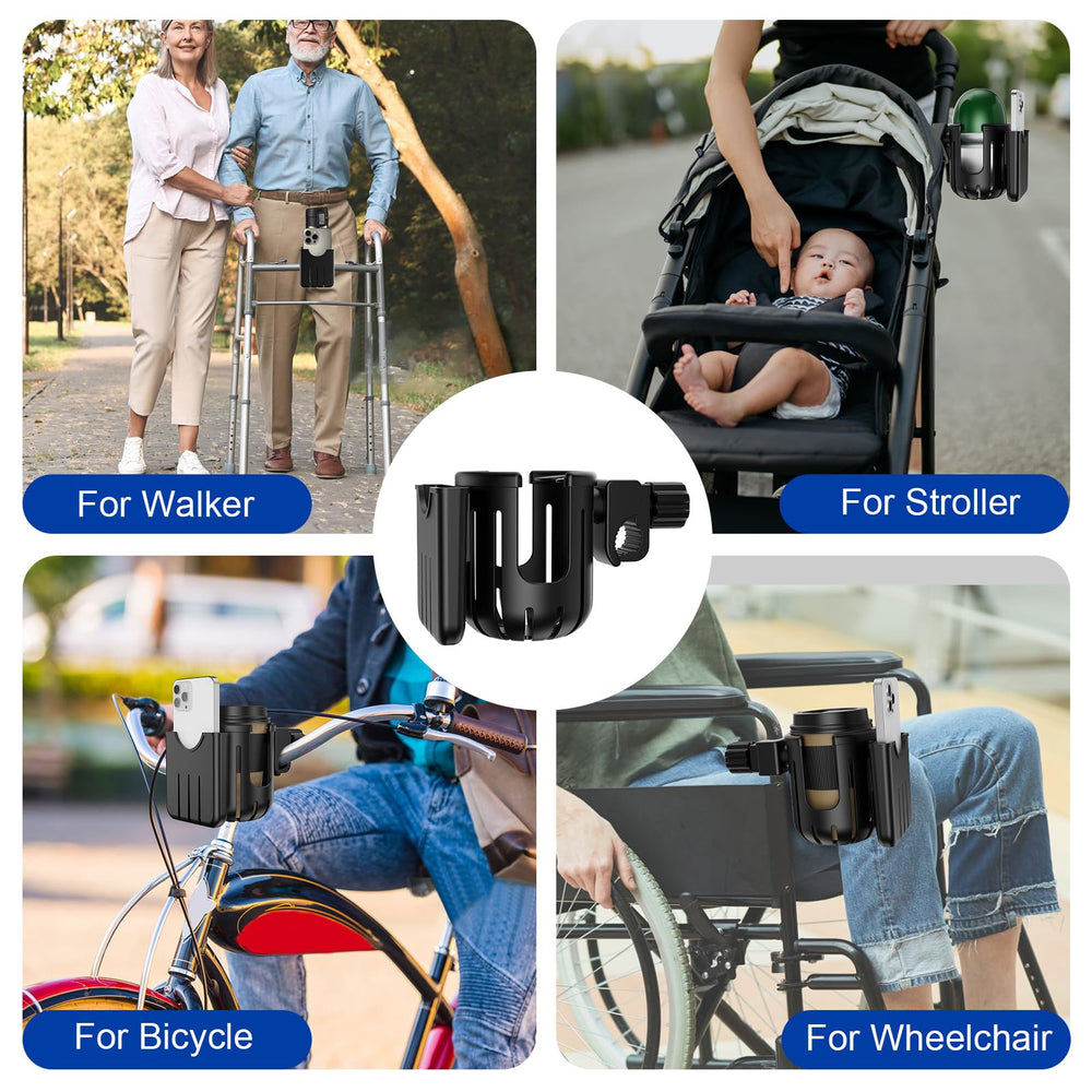Urge Medical compatible with strollers, wheelchairs, bikes for on-the-go hydration.