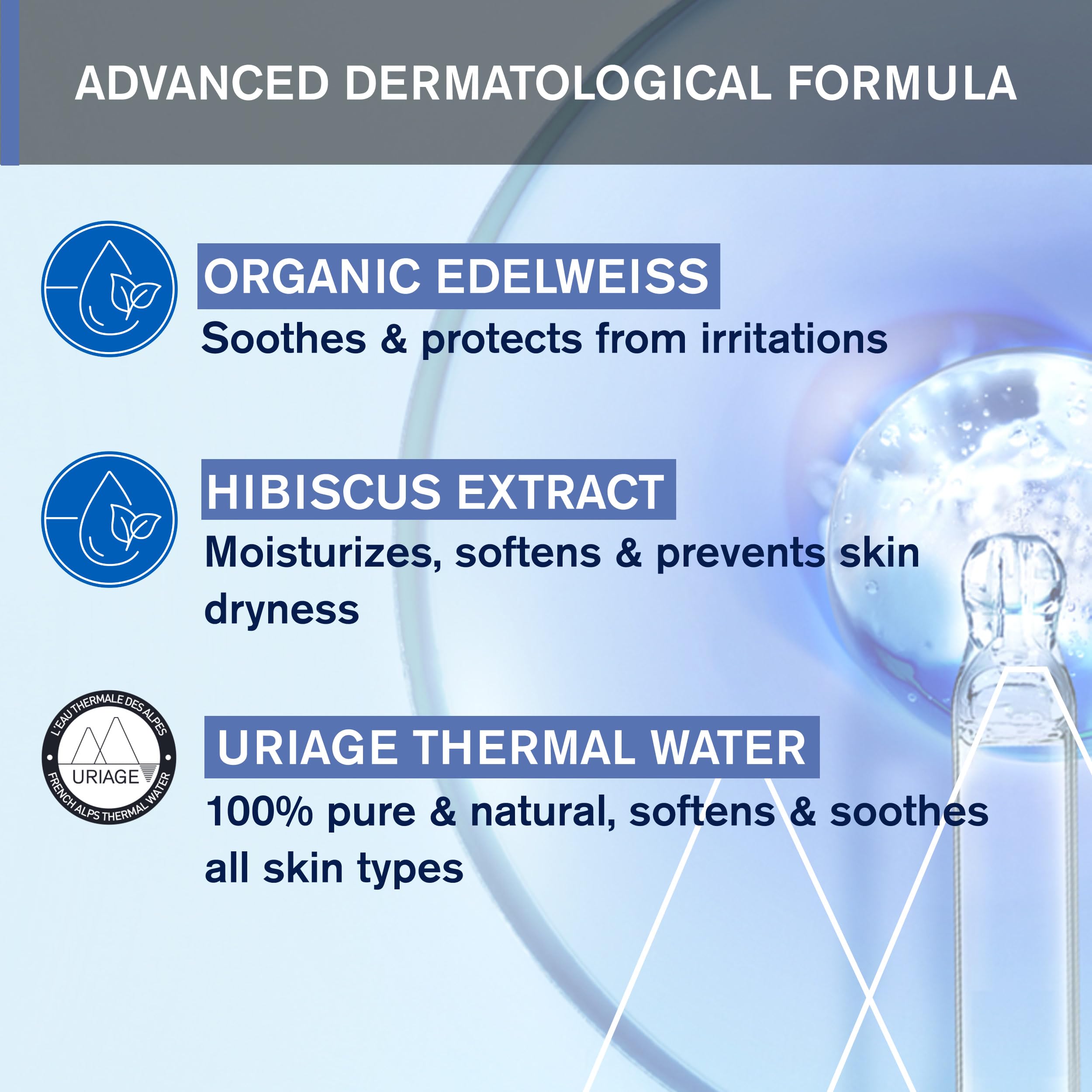 Uriage Baby 1st Shampoo ingredients label emphasizes 96% natural-origin ingredients.