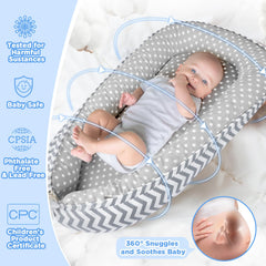 URMYWO Baby Lounger 100-cotton-breathable fabric keeps skin comfy during floor time