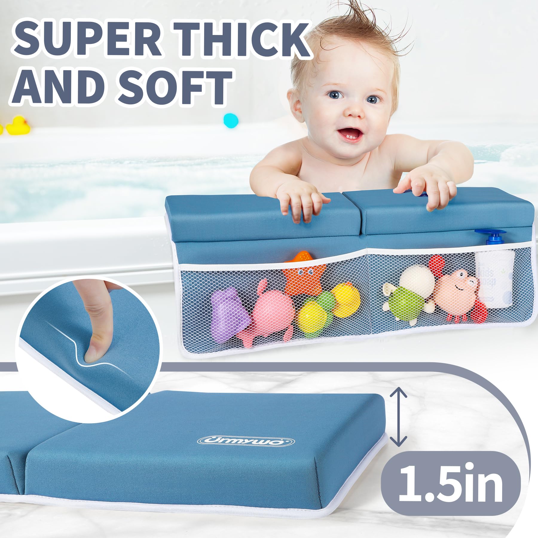URMYWO bath toy organizer pockets keep essentials within reach