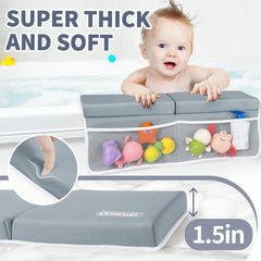 URMYWO elbow rest closeup shows suction cups for anti-slip stability during baths.