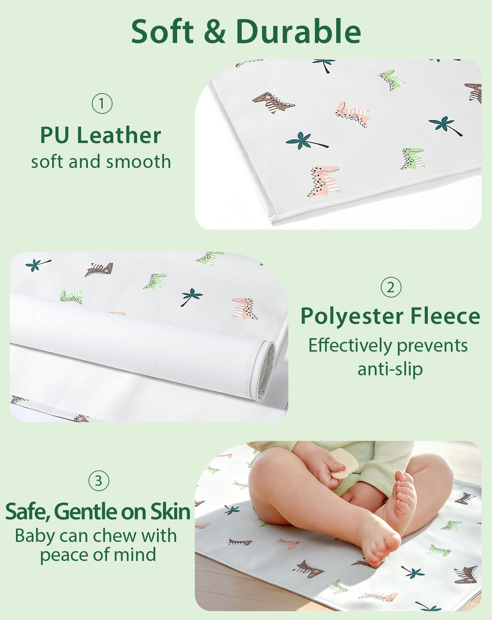 URMYWO wipe-clean surface keeps diaper changes quick and hygienic in any setting.