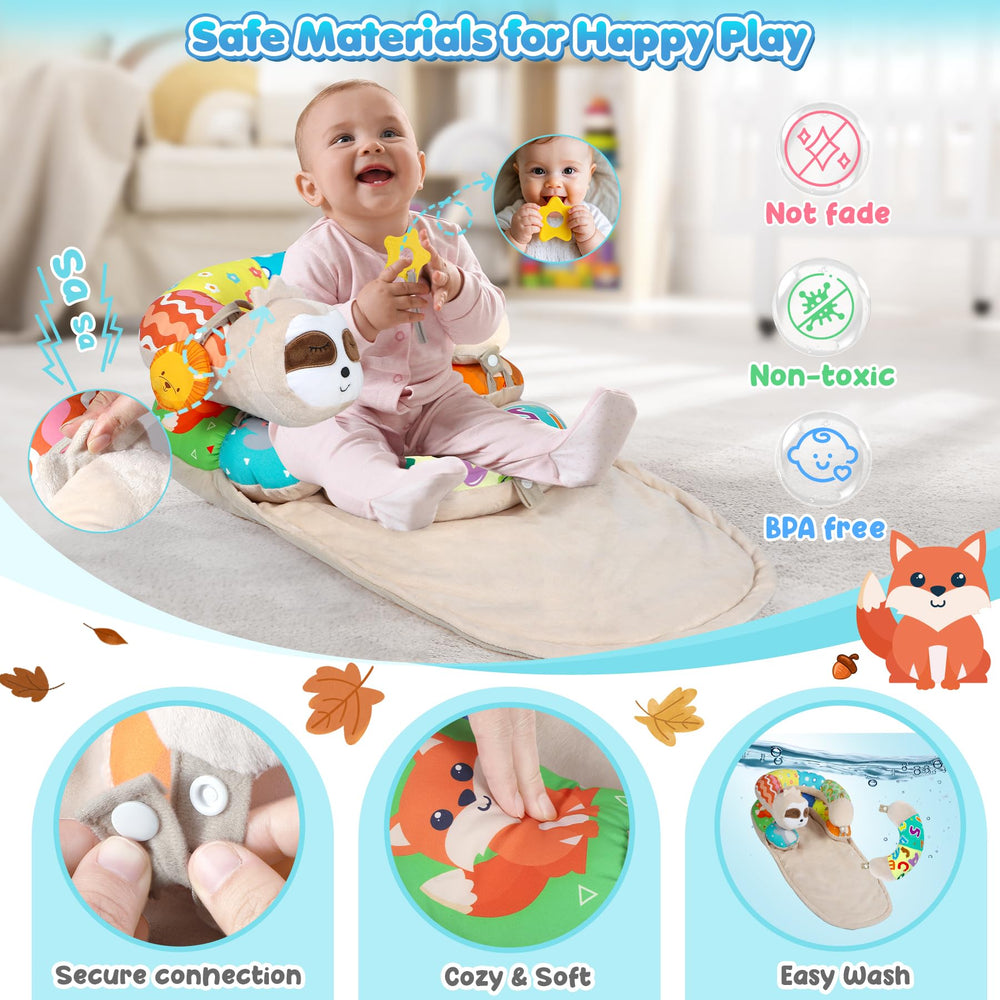 URMYWO Tummy Time Mat BPA-free teether for safe chewing