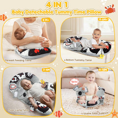 URMYWO tummy time mat detachable pillow supports versatile seating and tummy play.
