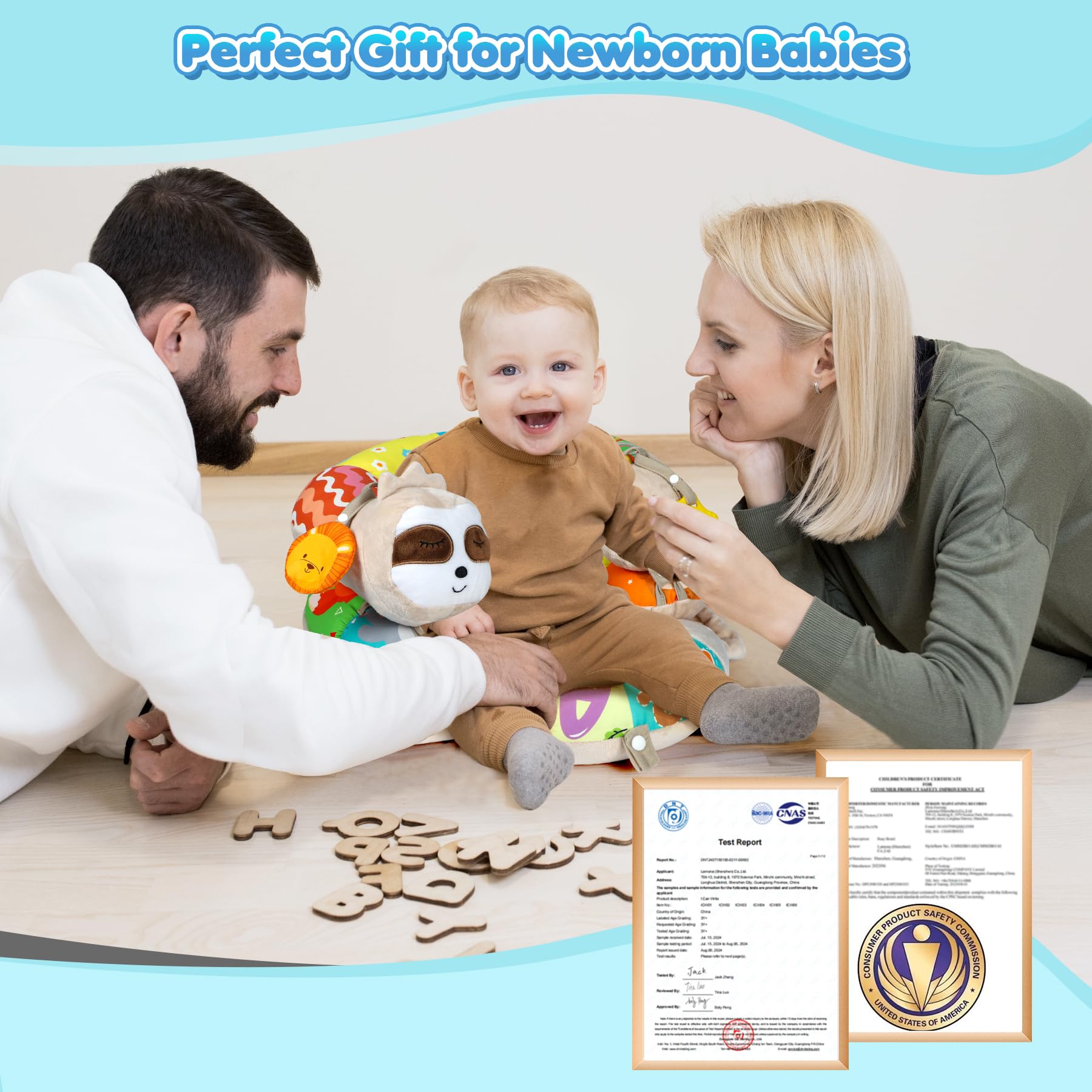 URMYWO Tummy Time Mat travel-friendly design for home or on the go