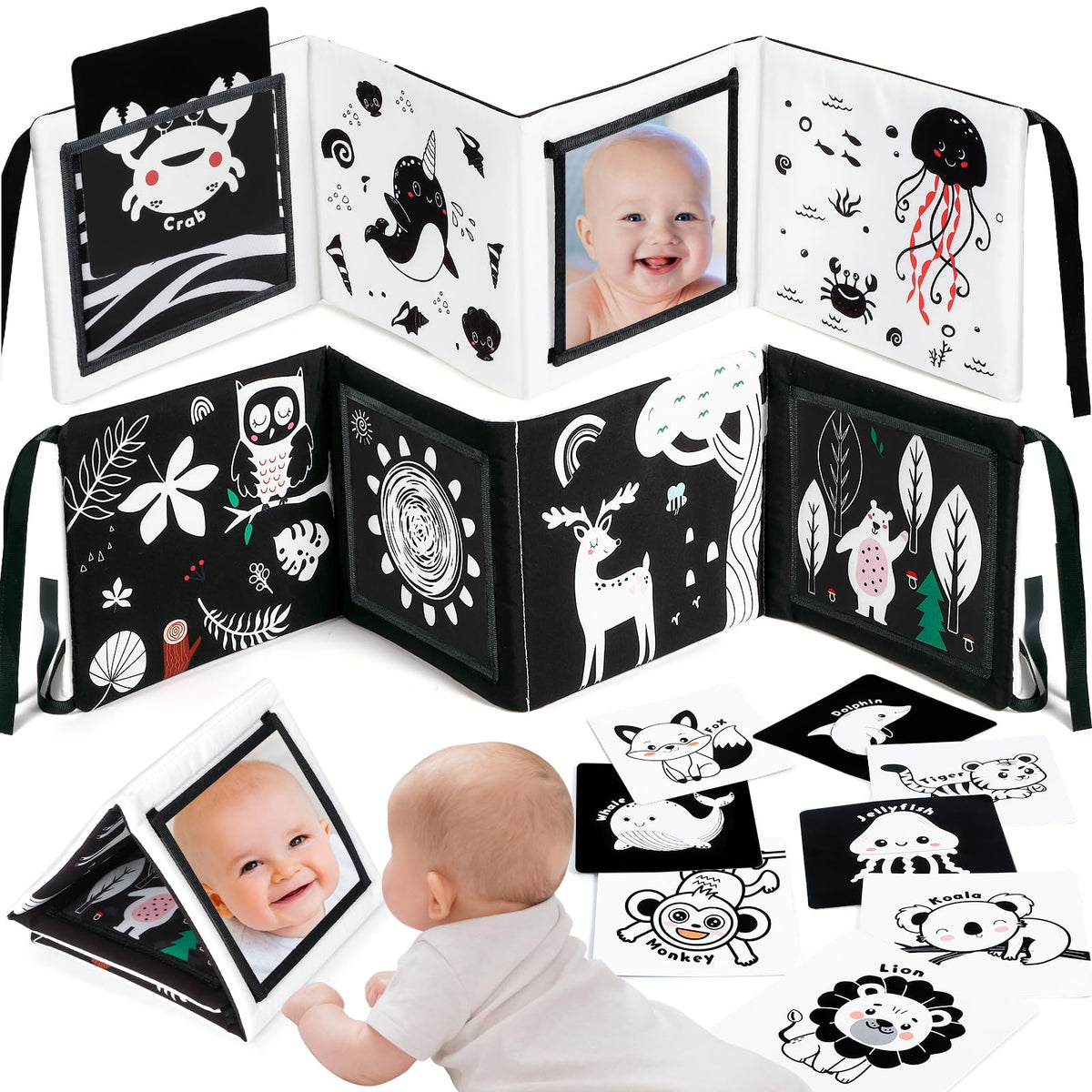 URMYWO tummy-time mirror toy cover engages babies during tummy time for visual focus.