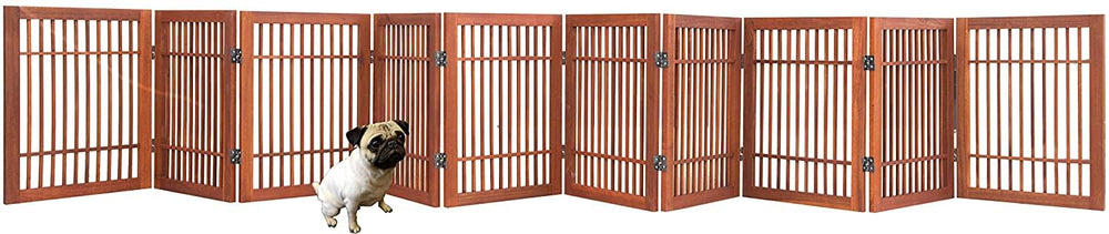 Urnporium acacia-hardwood gate folded for compact storage.