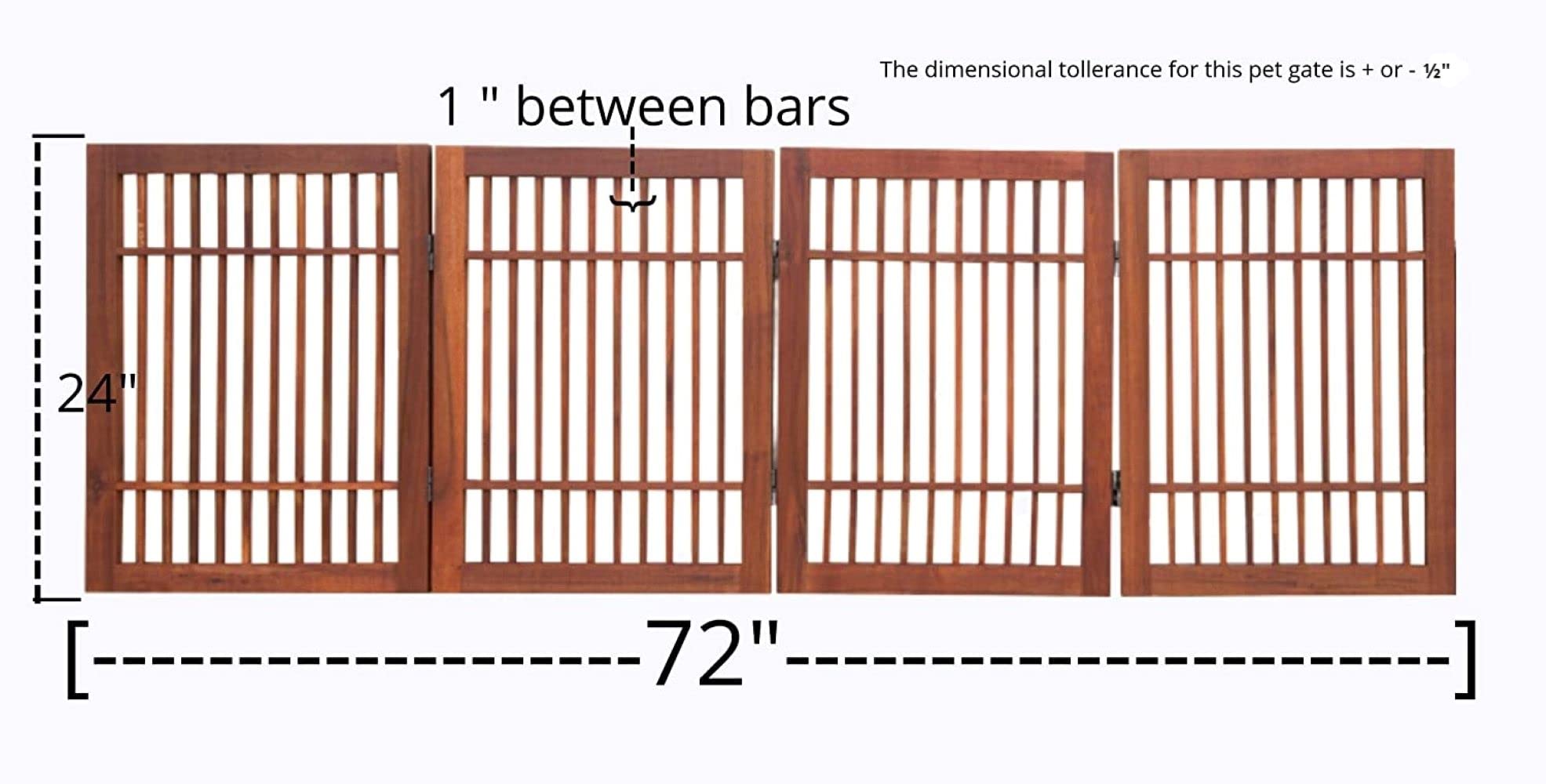 Urnporium Acacia hardwood gate close-up shows 1-inch spacing for safe containment