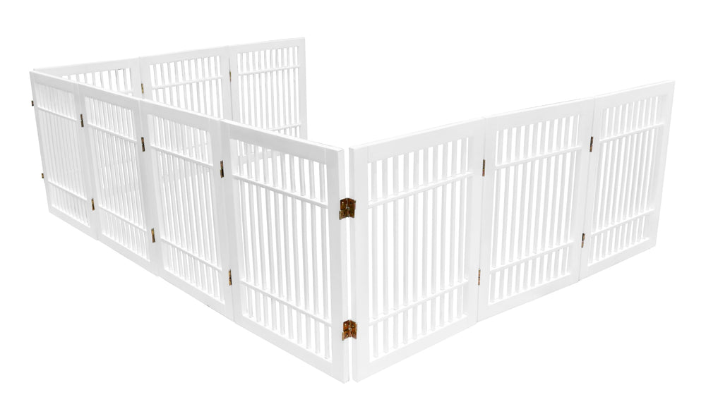 Urnporium wooden pet gate serving as a stylish room divider