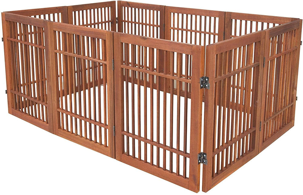 Urnporium foldable wooden gate highlighting portability between rooms.