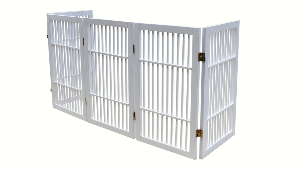 Urnporium freestanding gate in living room decor contains pets