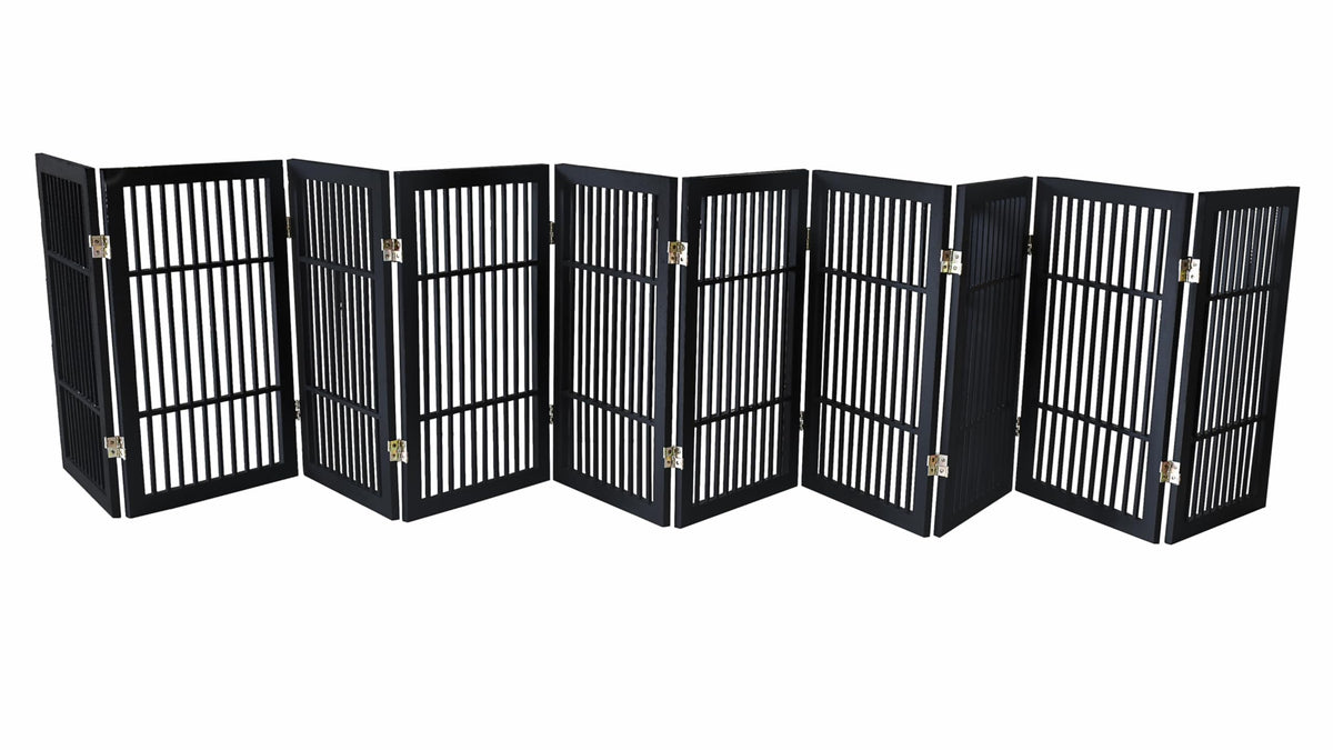 Urnporium pet gate 10-panel 30 tall keeps dogs contained in doorways with freestanding design