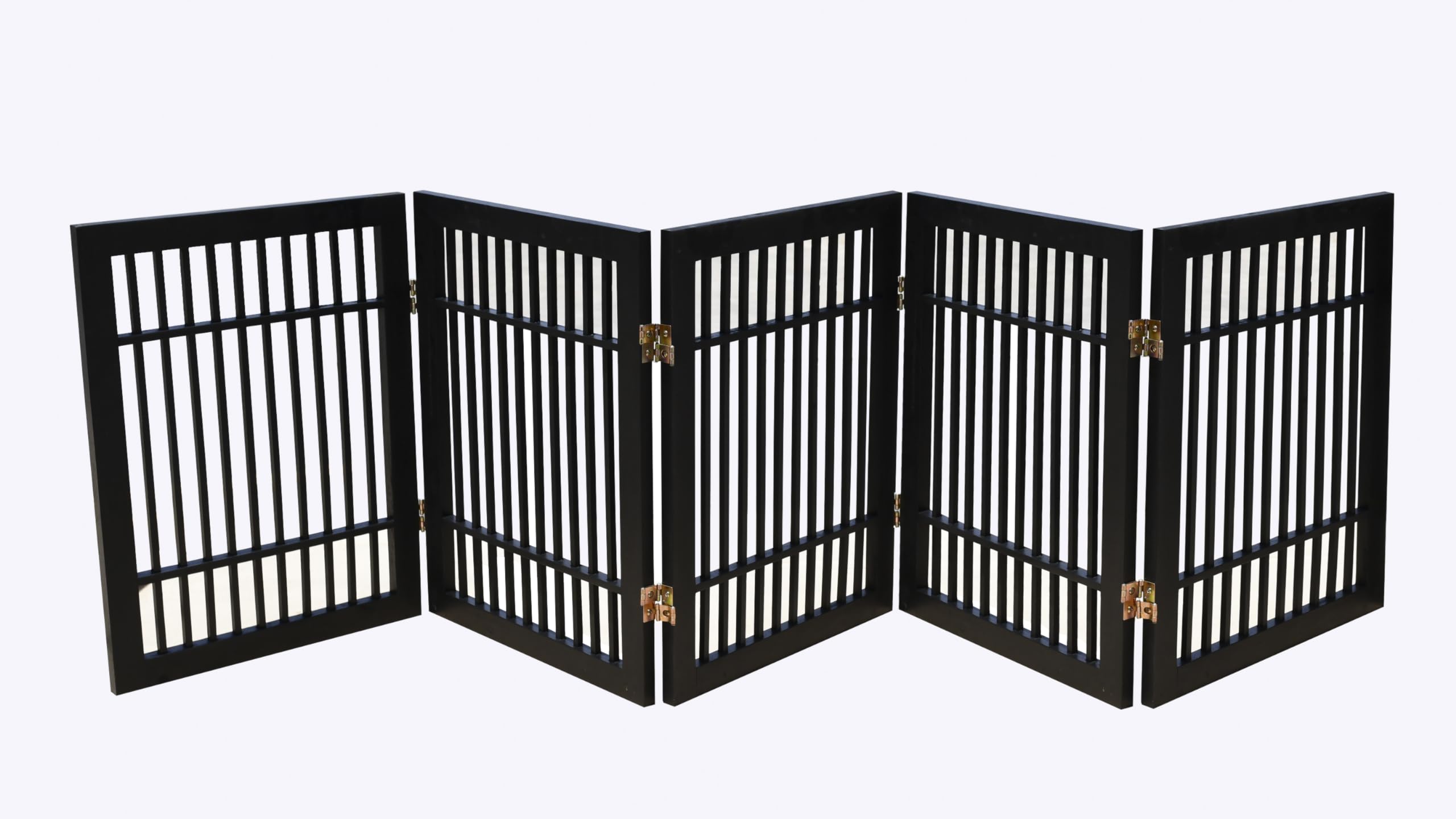 Urnporium pet gate with 2-way hinges provides flexible room separation