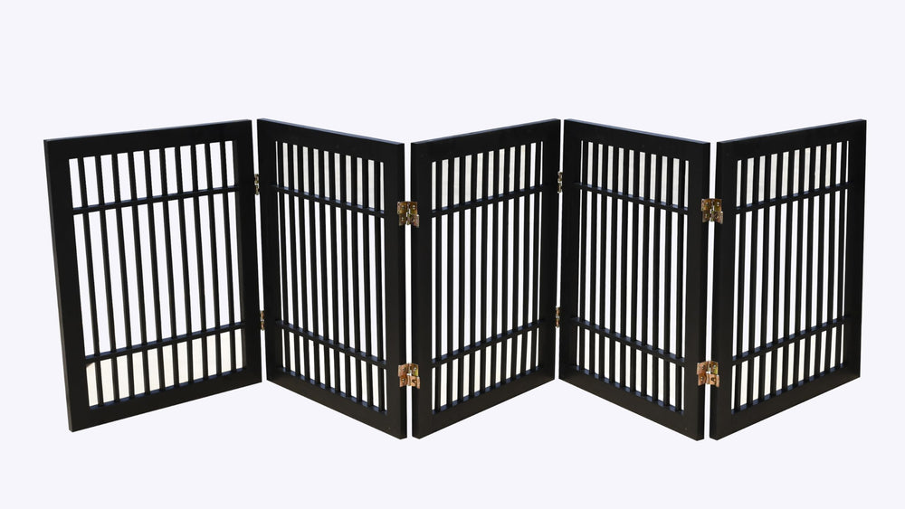 Urnporium pet gate with 2-way hinges provides flexible room separation