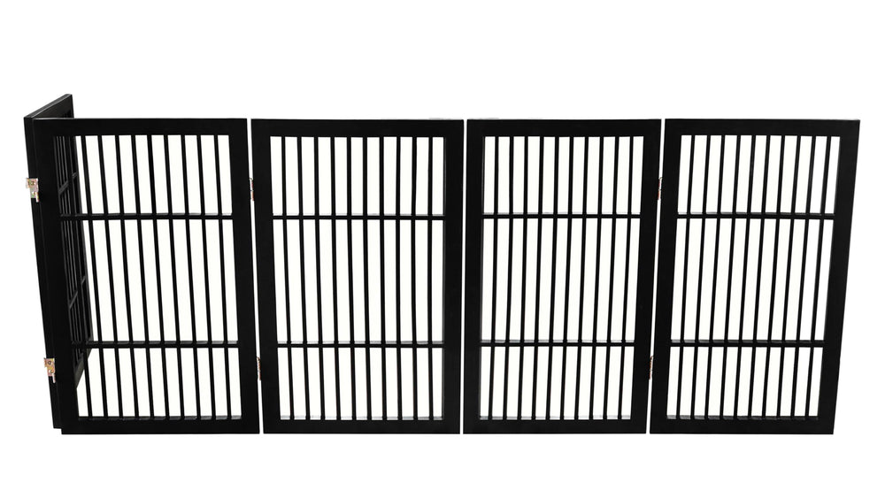 Urnporium pet gate acacia hardwood—natural grain adds warmth to interiors
