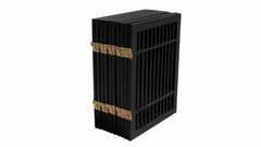 Urnporium pet gate made of acacia hardwood with natural grain