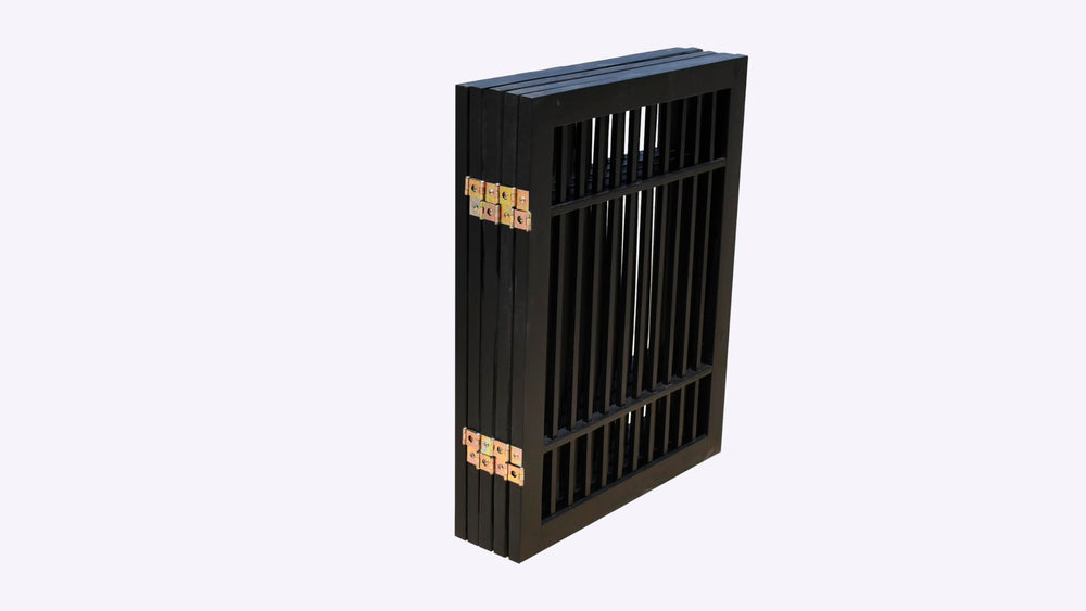 Urnporium accordion-style gate expands to fit wide doorways and hallways