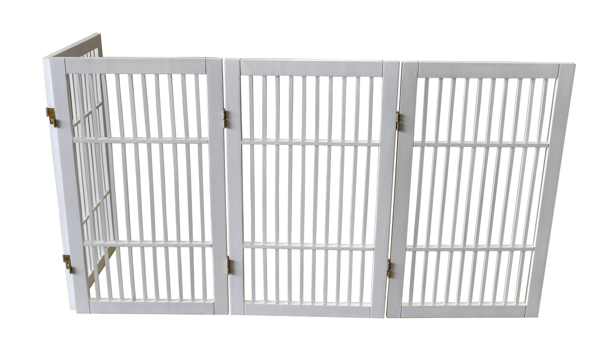 Urnporium wooden gate enhances decor while safely guiding dogs.