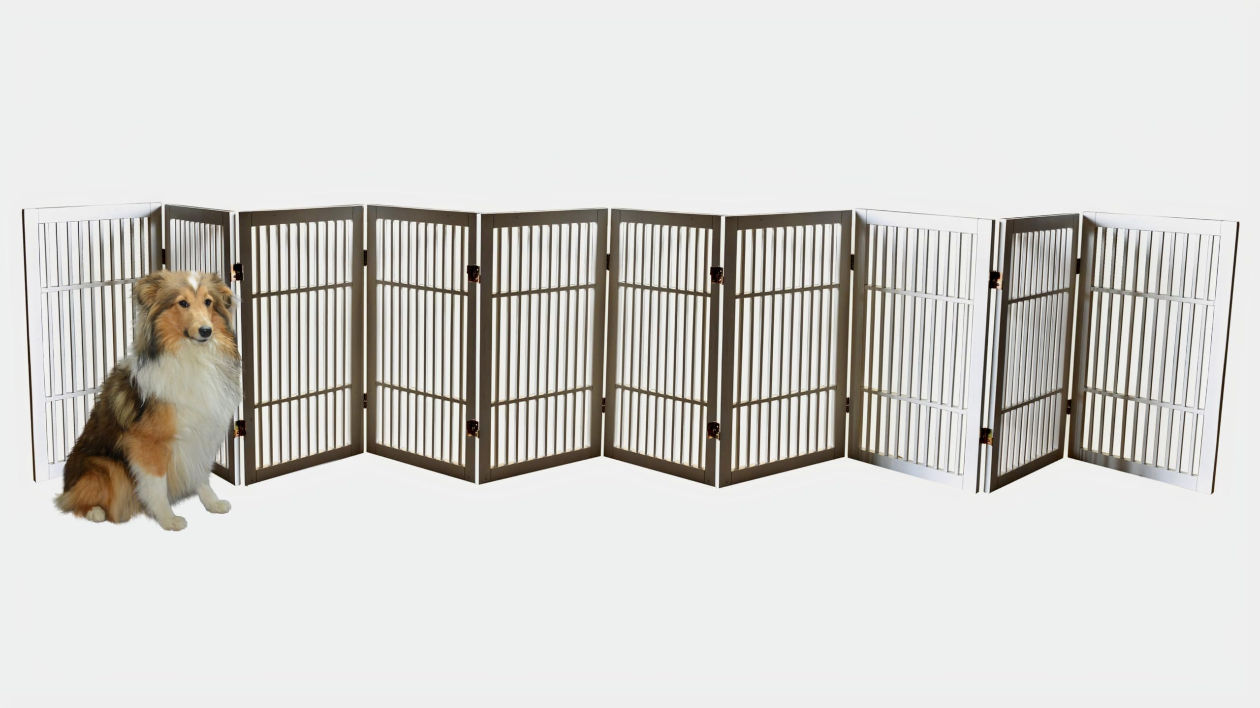 Urnporium pet gate folding accordion design for easy storage after use