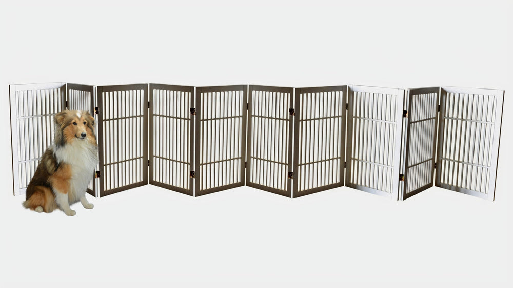 Urnporium pet gate folding accordion design for easy storage after use