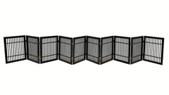 Urnporium pet gate full assembly shows freestanding setup for doorway use