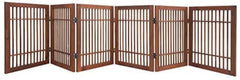 Urnporium pet gate fully assembled in doorway for easy room separation.