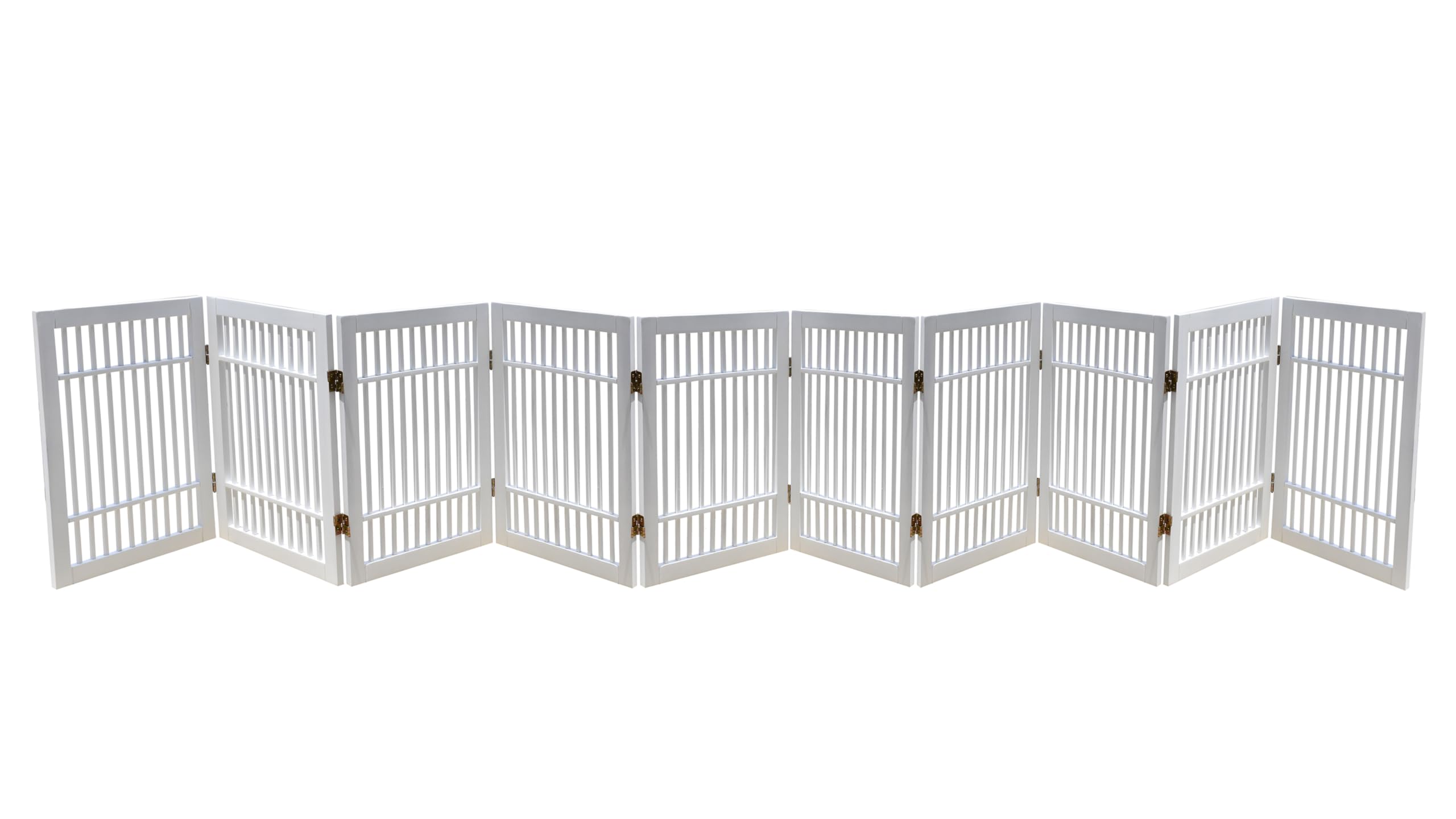 Urnporium pet gate fully assembled shown for indoor use with sturdy acacia wood