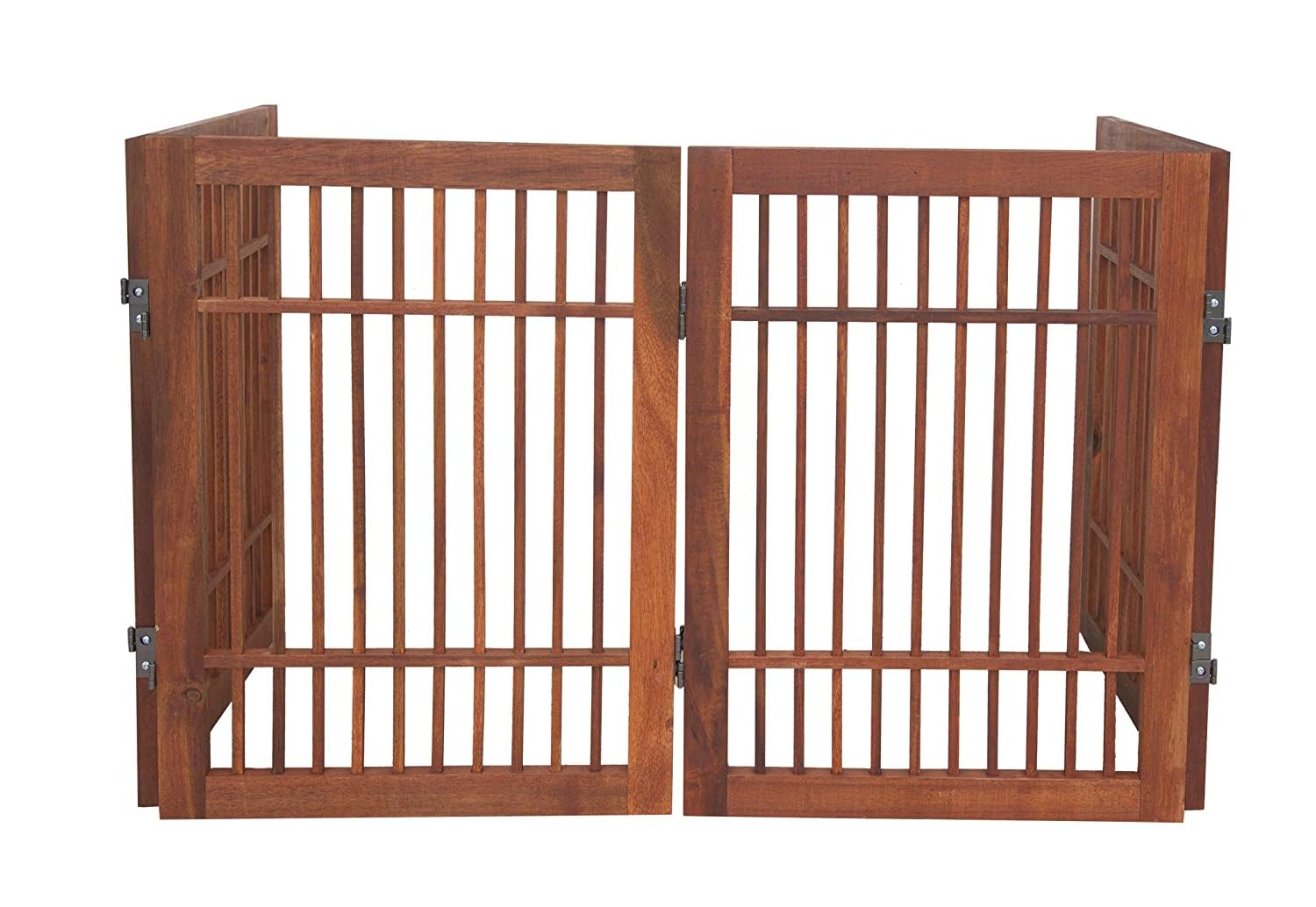 Urnporium Wooden gate in hallway adds practical style while keeping pets contained