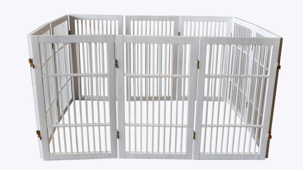 Urnporium freestanding gate placed in doorway acts as room divider