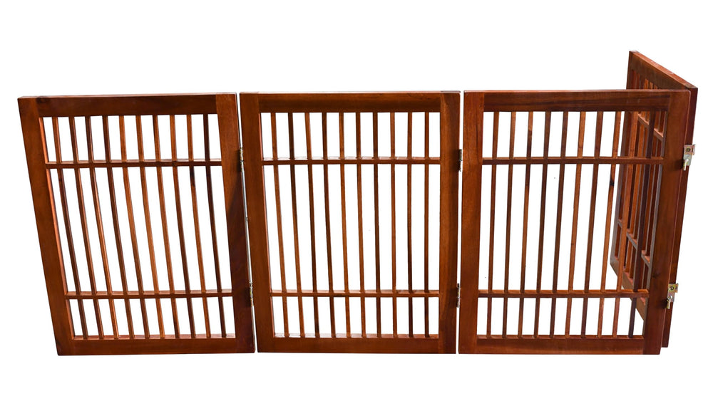 Urnporium Pet Gate outdoors on porch demonstrates versatile indoor-outdoor use