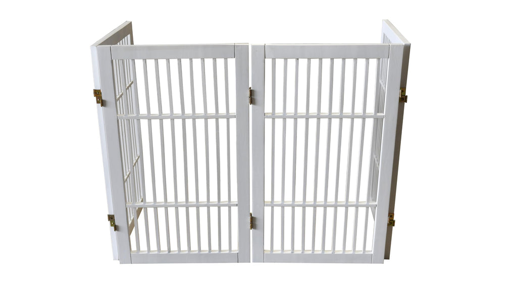 Urnporium pet barrier folds flat for closet storage when not in use.