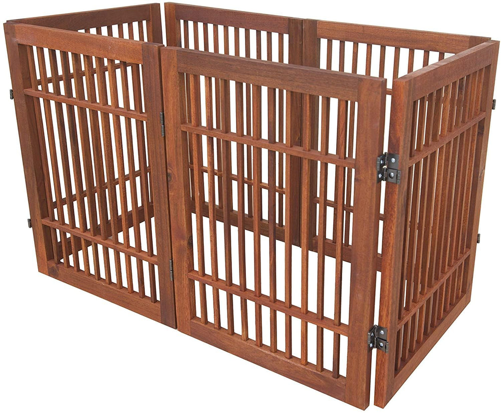 Urnporium portable dog gate ready to reposition around the house.