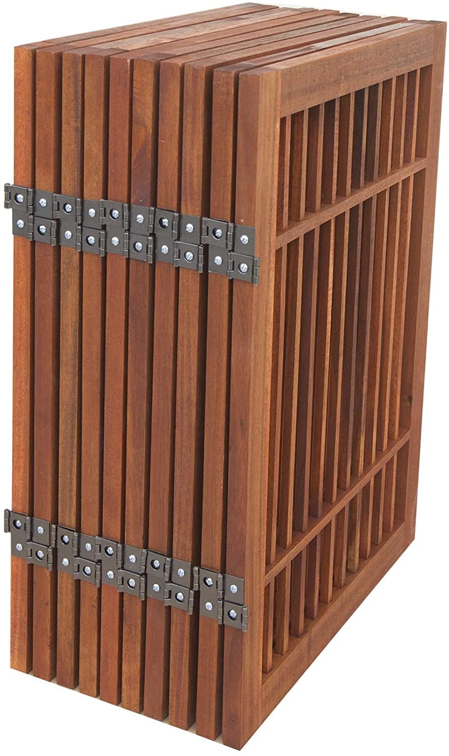 Urnporium solid-wood gate with 1-inch spacing for visibility and containment.