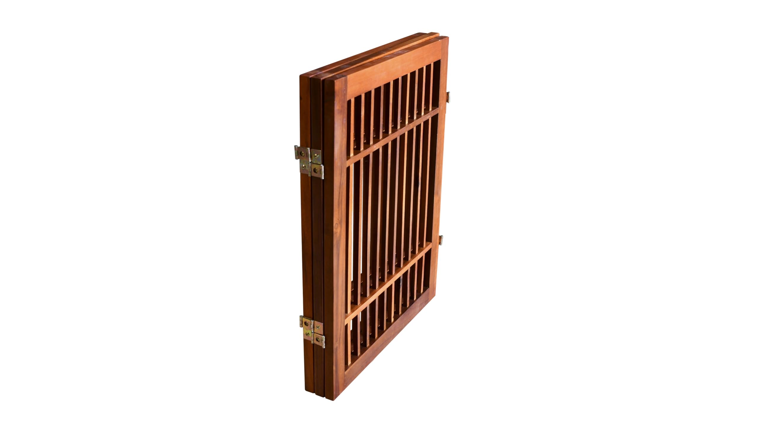 Urnporium two-way hinges gate shown in adjustable position for flexible passage.