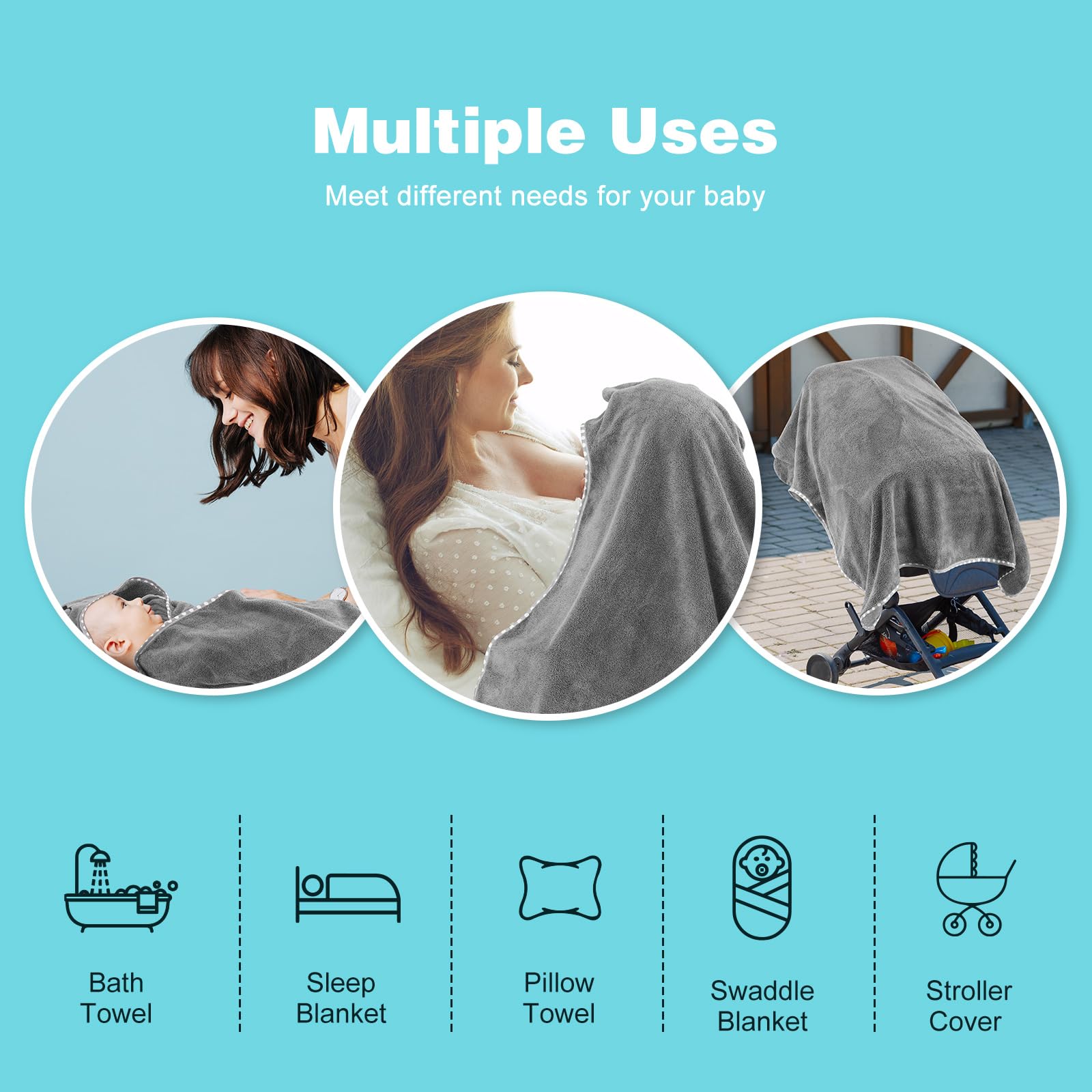 URSEORY hooded towel 31x31 inch size offers full-body coverage