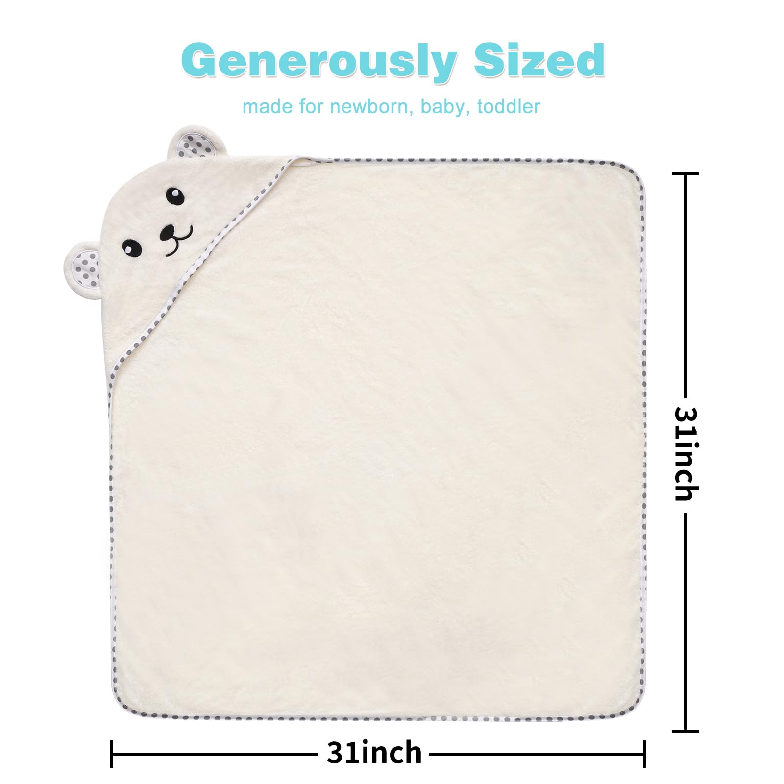 URSEORY hooded towel shown as bath, pool or travel use option