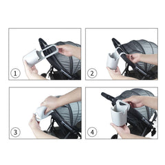 URTERYSER Storage box with silicone keeps bottles and toys organized during outings.