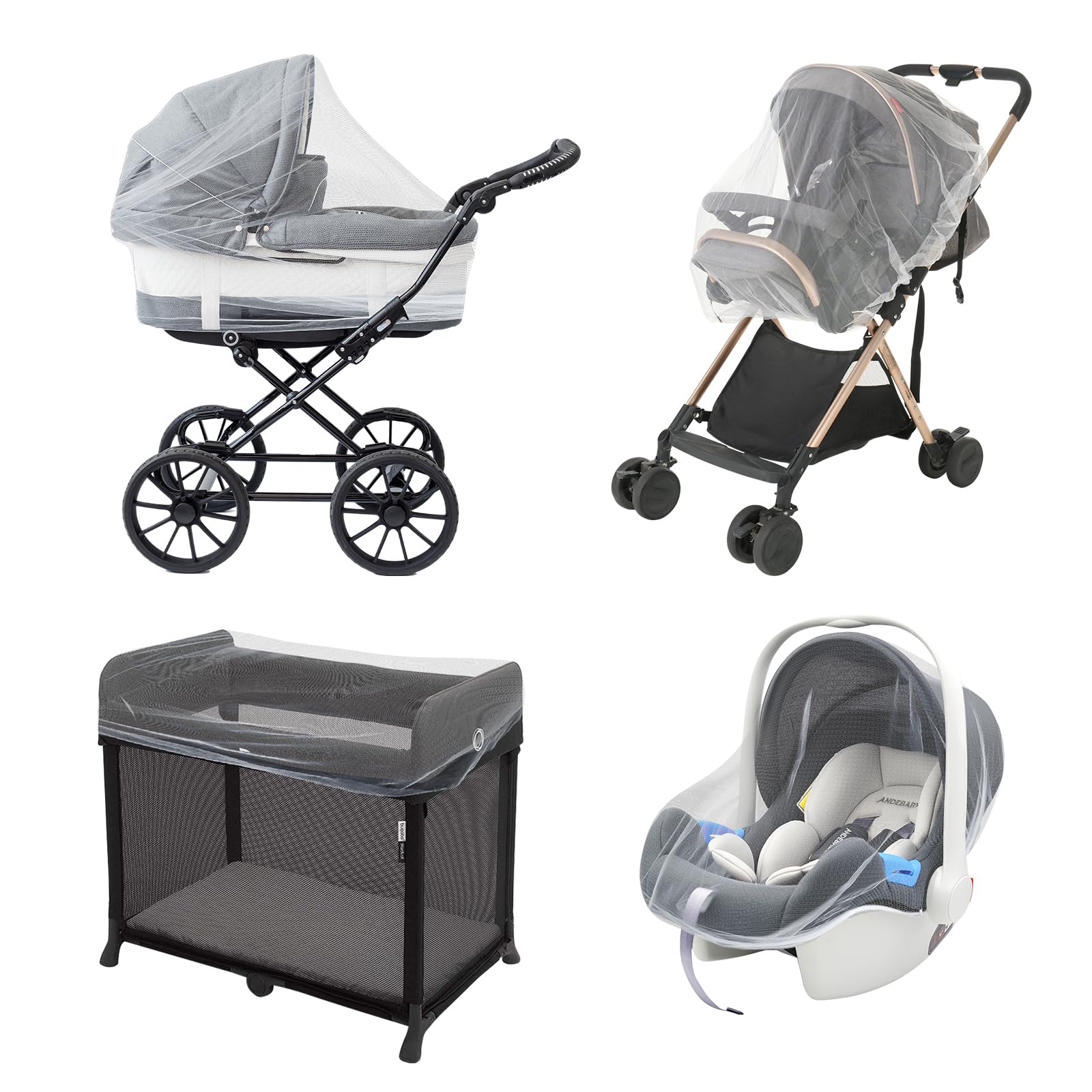 URZGU baby mosquito net for stroller close-up shows breathable mesh protection for outdoors