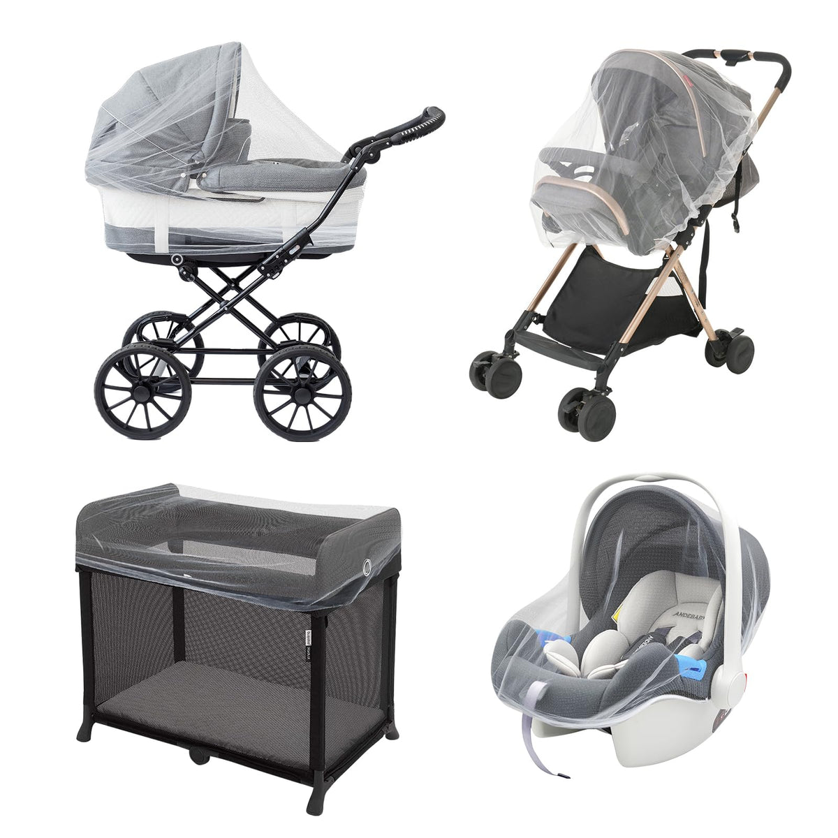 URZGU baby mosquito net for stroller close-up shows breathable mesh protection for outdoors