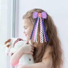 Usakinon Mermaid Hair Clip Bows alligator-clip detail secure hold for active toddlers