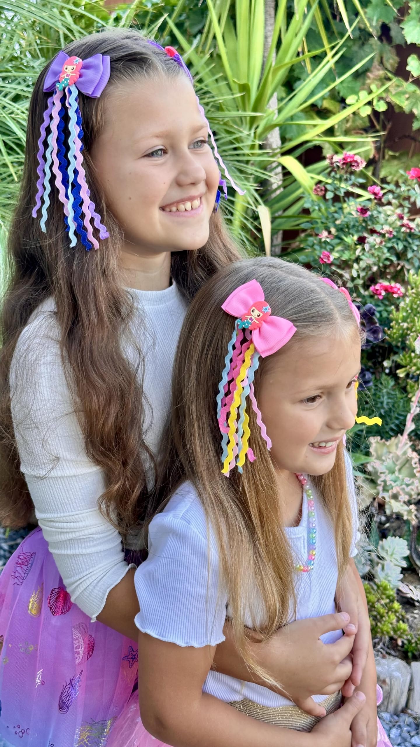 Usakinon Mermaid Hair Clip Bows paired set versatile baby to kid dress-up accessory