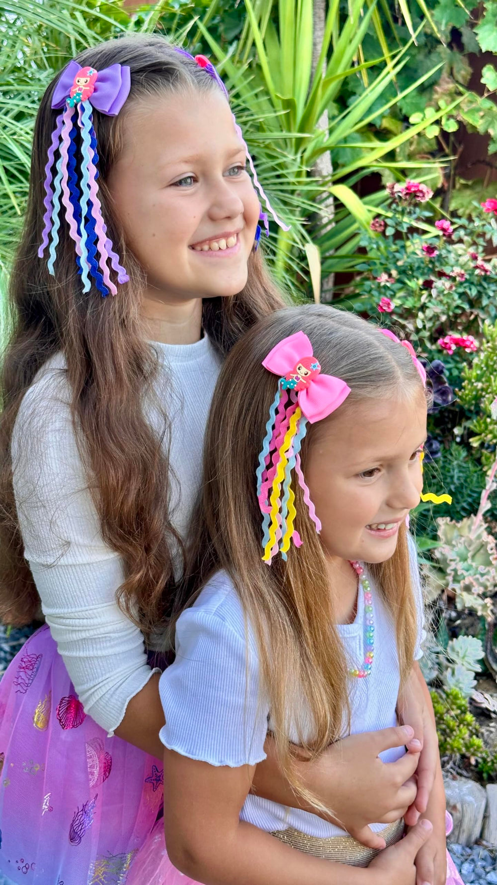 Usakinon Mermaid Hair Clip Bows paired set versatile baby to kid dress-up accessory