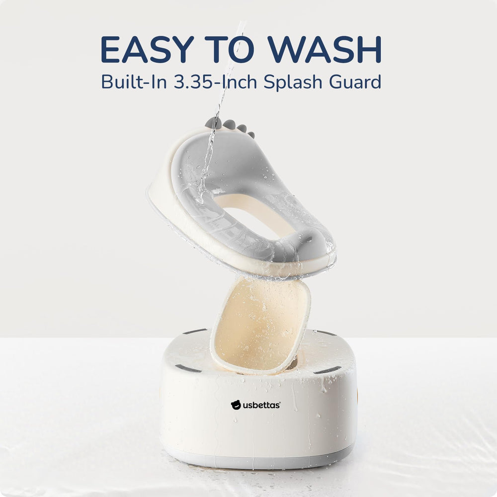 Usbettas anti-slip base provides stability on bathroom floors.