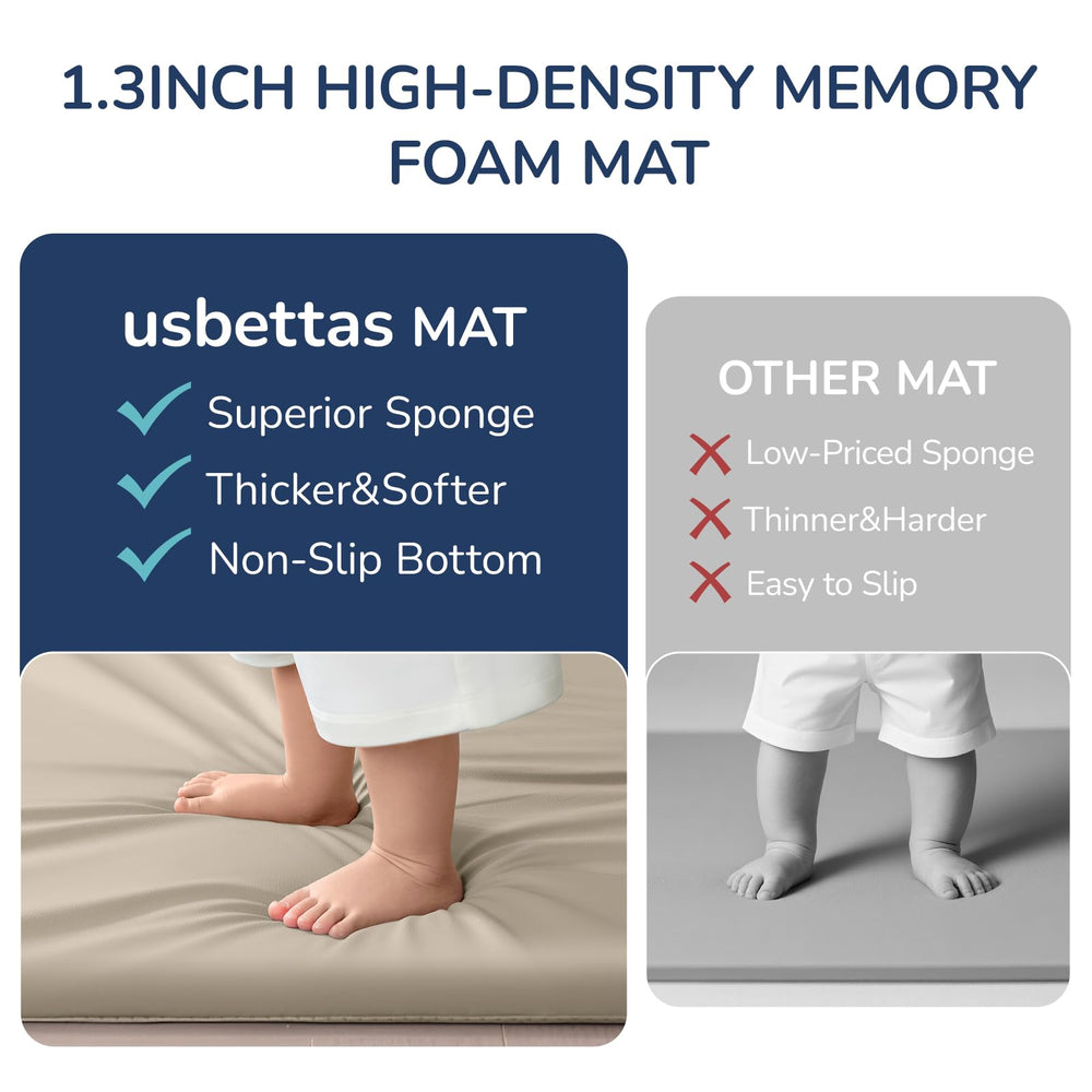 usbettas baby play mat care-instructions shows quick setup and routine cleaning.