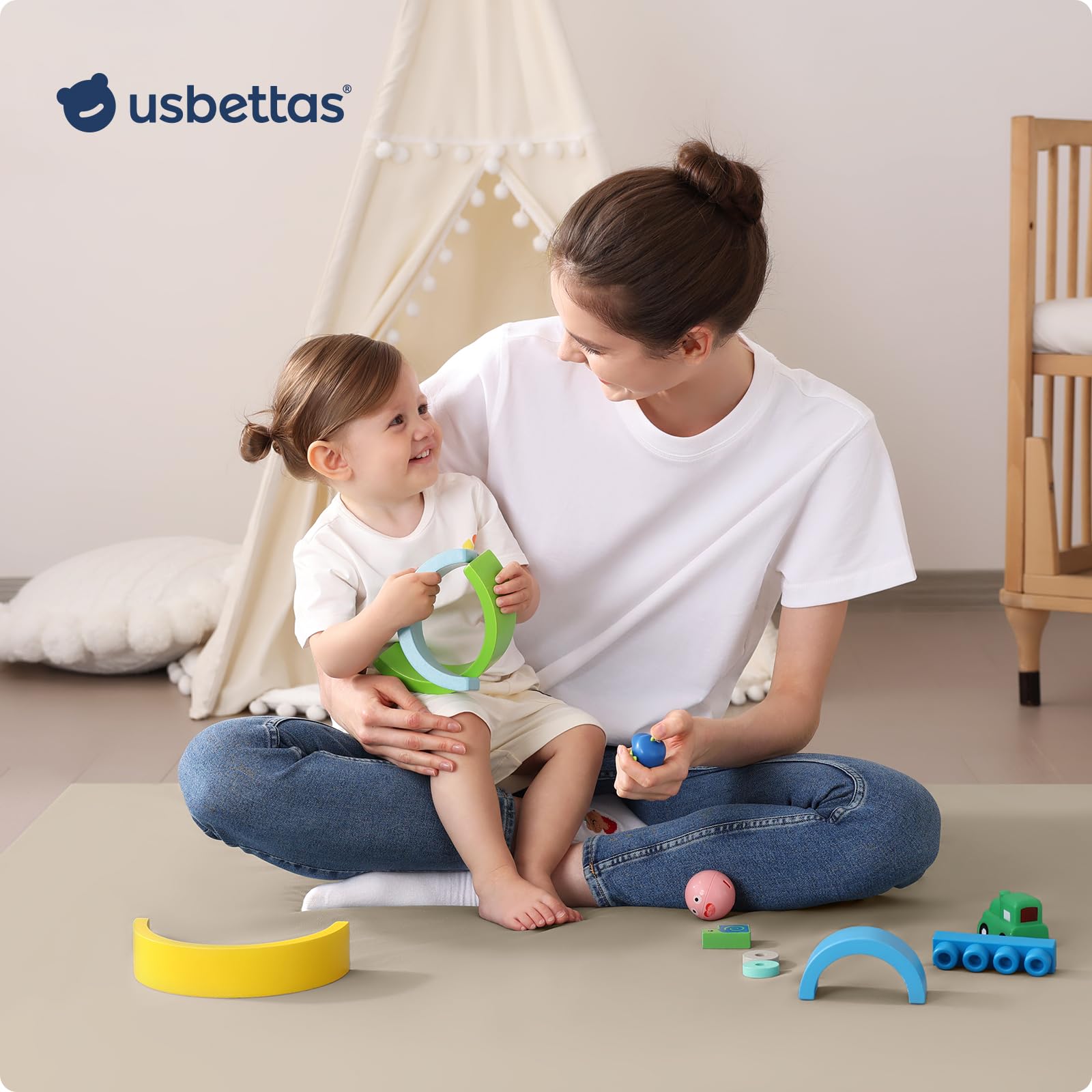 usbettas baby play mat tummy-time creates a safe space for supervised activities.